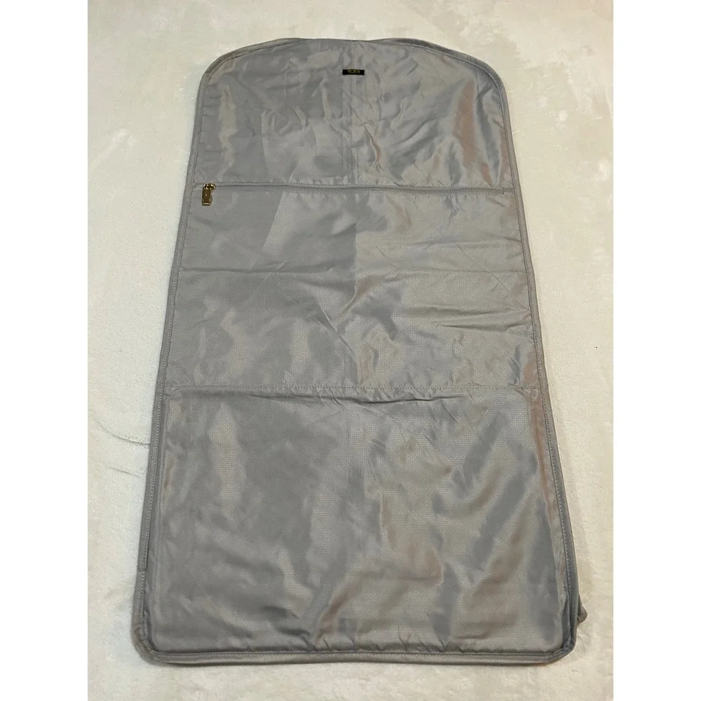 Tumi Grey Nylon Garment Bag Travel Suit Cover Gold Tone Hardware 19w x 36l